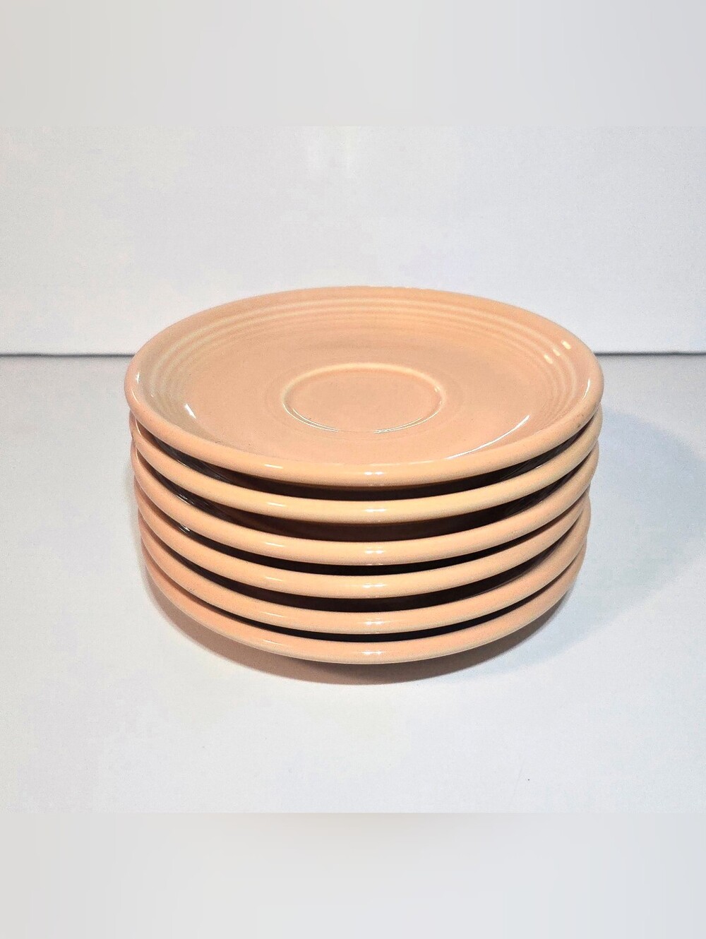 HLC Fiesta Apricot Saucer Set of 6 Retired Ceramic Fiestaware 5 7/8" Plates